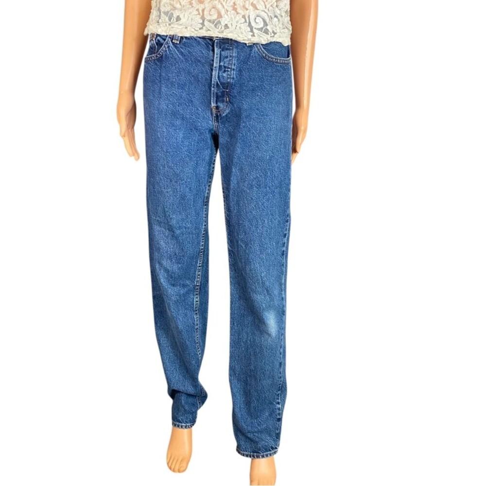 GAP Relaxed Fit Dad Jeans Low Rise Baggy Medium Wash Cotton SZ 8 Long 5 Pockets